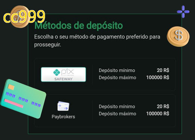O cassino cc999bet oferece uma grande variedade de métodos de pagamento